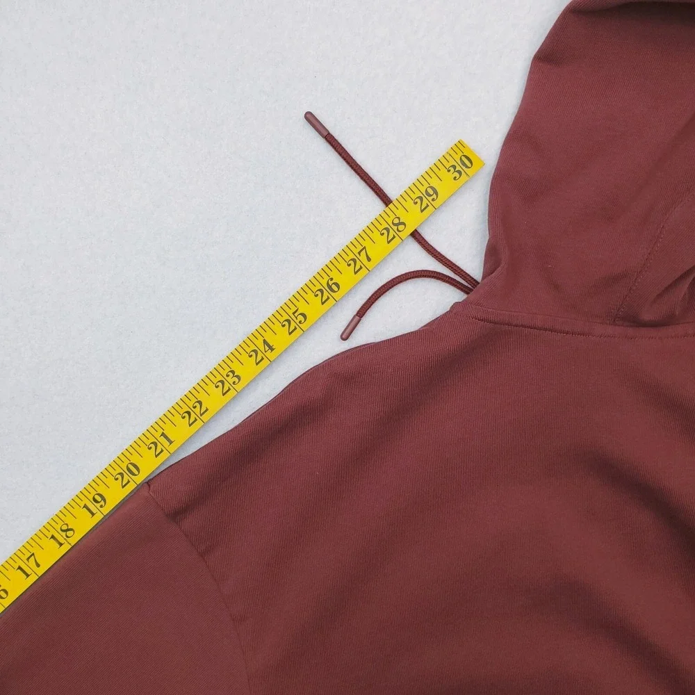 Nike Hoodie Womens Small Maroon Full Zip Sweatshirt Cropped Oversized Athleisure